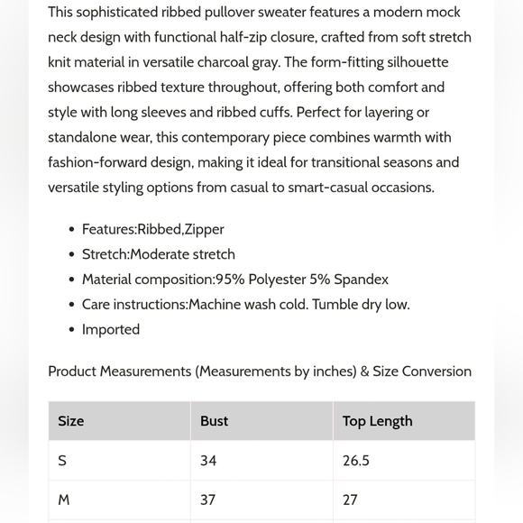 So Me Taupe Half Zip Ribbed Sweater - Picture 4 of 8